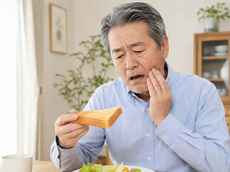 入れ歯が合わず硬いものが噛めない